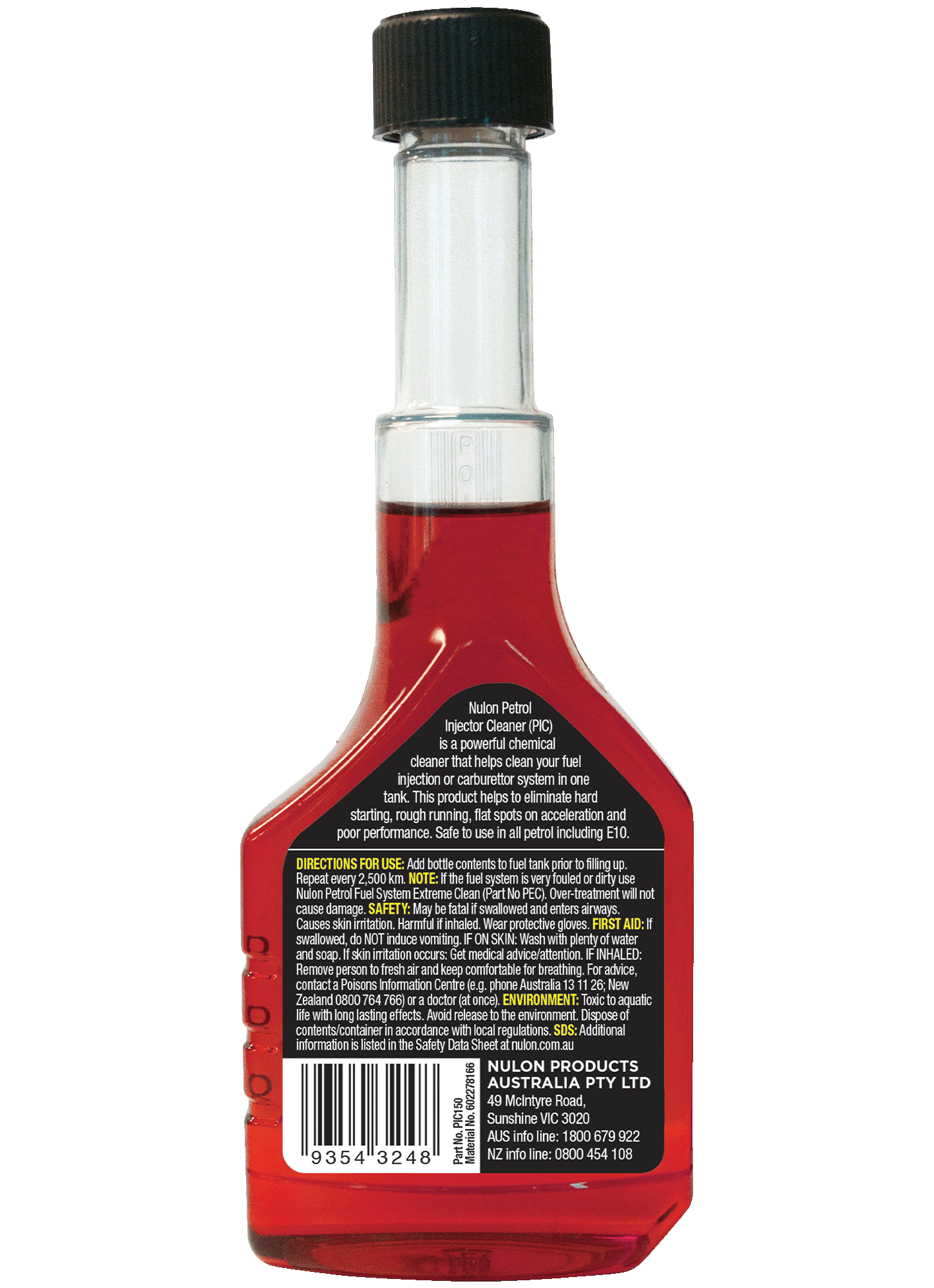 Petrol Injector Cleaner PIC 150 ml_rear